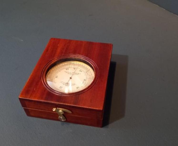 Antique Campaign Marine Barometer in Presentation Case - Image 2