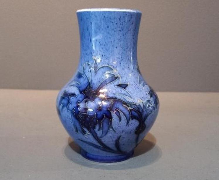 Moorcroft Speckled Blue Cornflower Vase - Image 1