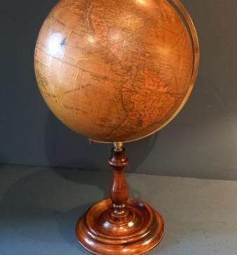 George V period 8" Papier Mache Terrestrial Globe