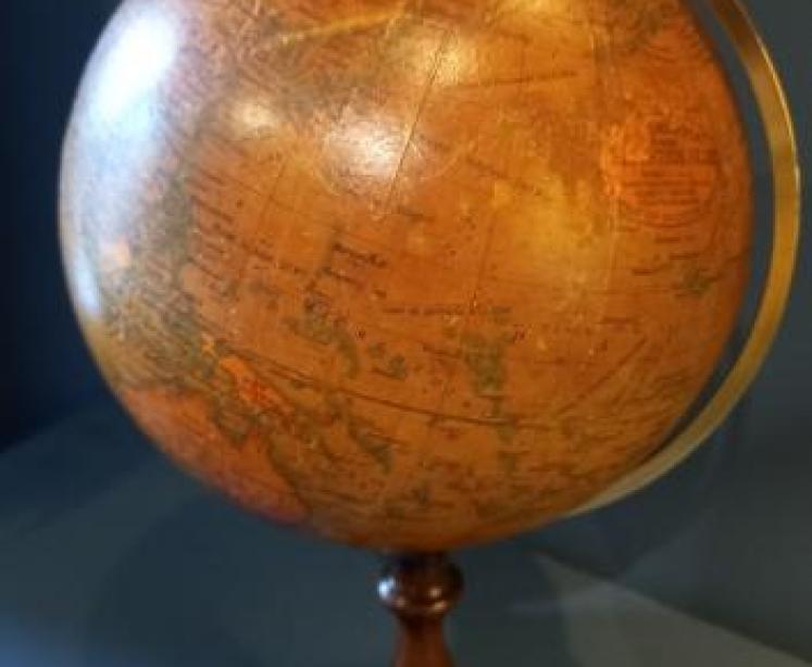 George V period 8" Papier Mache Terrestrial Globe - Image 2