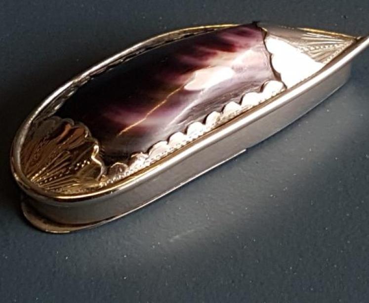 Collectable Silver and Shell Vesta Case - Image 2