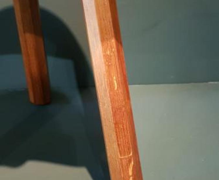 Small Original Mouseman Adzed Oak Stool - Image 6