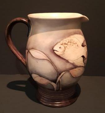 1920's Moorcroft Salt Glazed Fish Jug