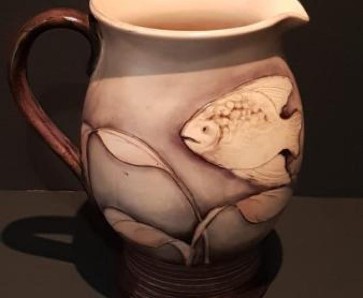 1920's Moorcroft Salt Glazed Fish Jug - Image 3