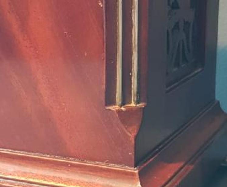 Edwardian Mahogany 8 Day Chiming Mantel Clock - Image 6