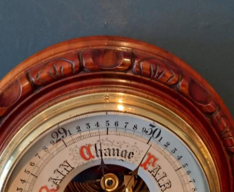 Superb Mid Victorian Walnut Skeletonised Barometer - Image 6