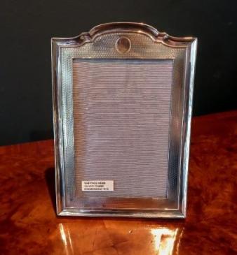 Fine George V Period Silver Engine Turned Photo Frame
