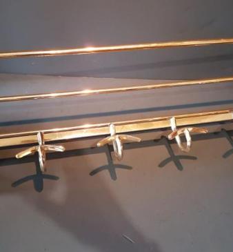 Edwardian Solid Brass Coat and Hat Rack