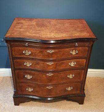 Edwardian Serpentine Fronted Chest of Drawers