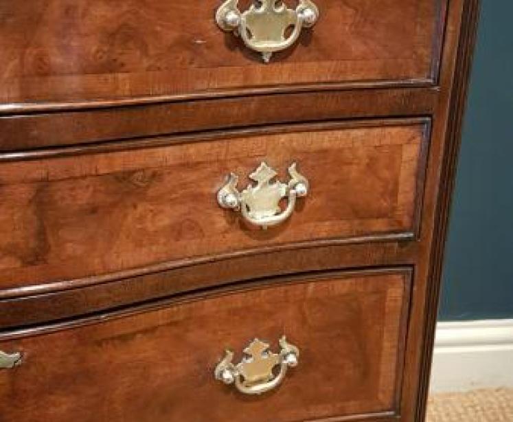 Edwardian Serpentine Fronted Chest of Drawers - Image 2