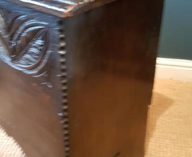 Period Oak Six Plank Coffer - Image 7