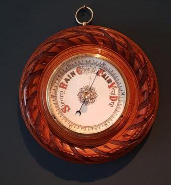 Quality Victorian Carved Walnut Barometer