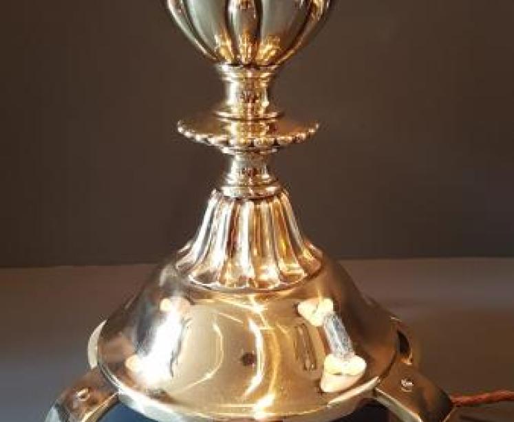 Impressive Arts and Crafts Brass Table Lamp - Image 3