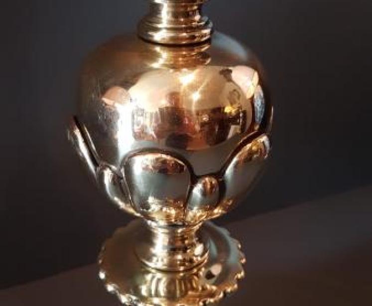 Impressive Arts and Crafts Brass Table Lamp - Image 5