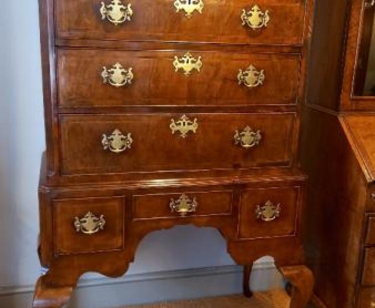Fine George II Period Figured Walnut Chest on Stand - Image 7