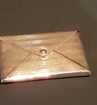 Engine Turned Silver Double Stamp Wallet