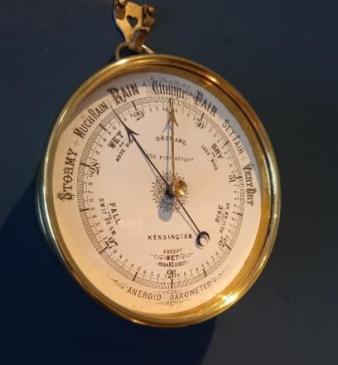 Antique Brass Cased London Marine Barometer