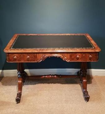 Victorian Figured Walnut Writing Table