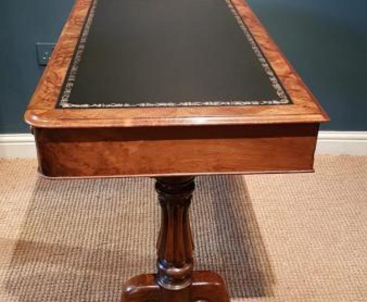 Victorian Figured Walnut Writing Table - Image 4
