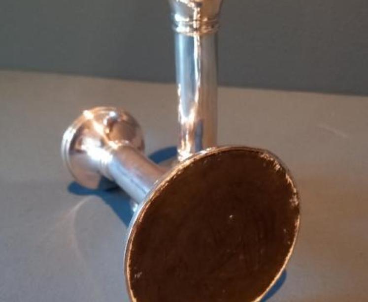 Pair of George V Period Plain Solid Silver Candlesticks - Image 7