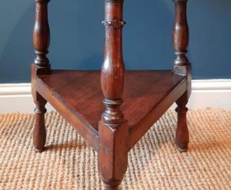 George III Oak Cricket Table - Image 4