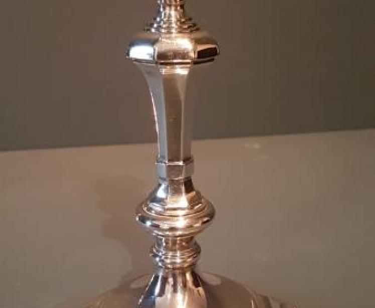 Pair of Fine Quality Cast Silver Candlesticks - Image 6