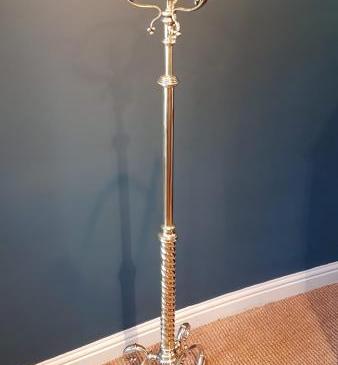Victorian Brass Rise and Fall Lamp Standard