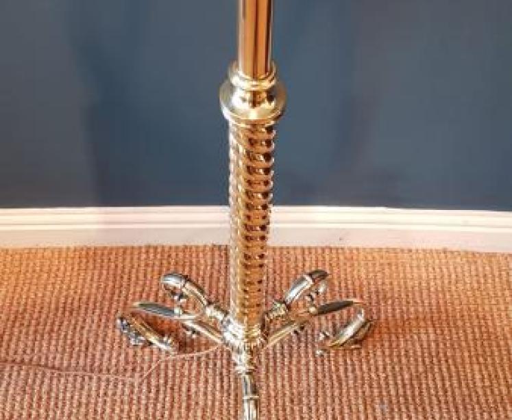 Victorian Brass Rise and Fall Lamp Standard - Image 5