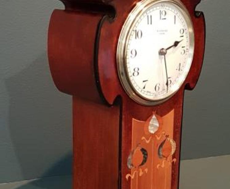 Superb Art Nouveau Inlaid Mantel Clock - Image 2