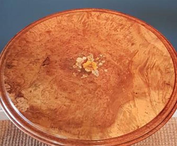 Victorian Burr Walnut Tripod Table - Image 2