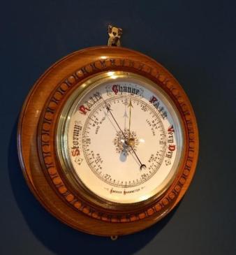 Large Mid Victorian Porcelain Dial Barometer