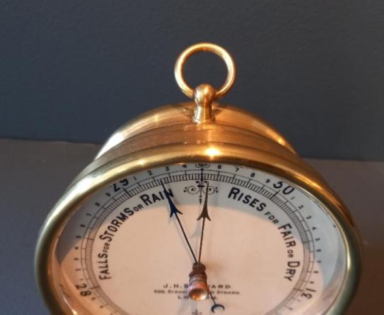 Antique Brass Cased London Marine Barometer - Image 3
