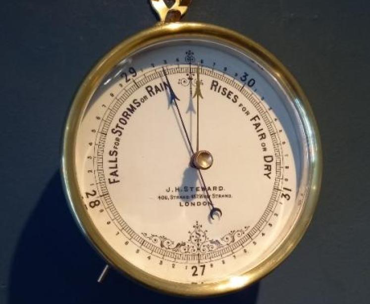 Antique Brass Cased London Marine Barometer - Image 5