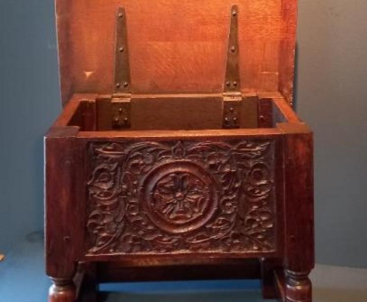 Antique George II Style Oak Box Joint Stool  - Image 3