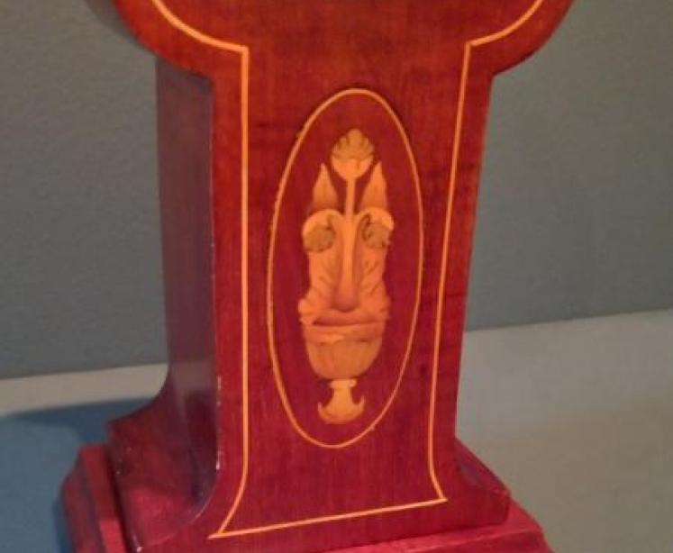 Art Nouveau Inlaid Oval Panel Mantel Clock - Image 2