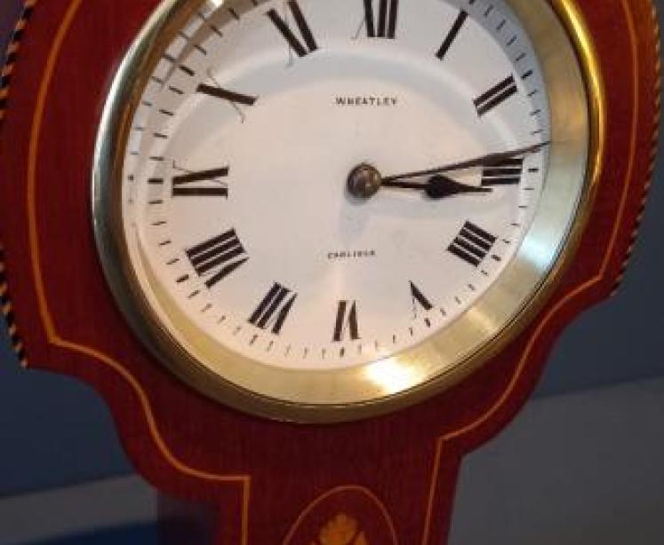 Art Nouveau Inlaid Oval Panel Mantel Clock - Image 3