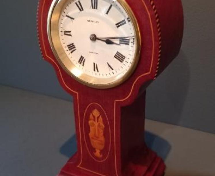 Art Nouveau Inlaid Oval Panel Mantel Clock - Image 7