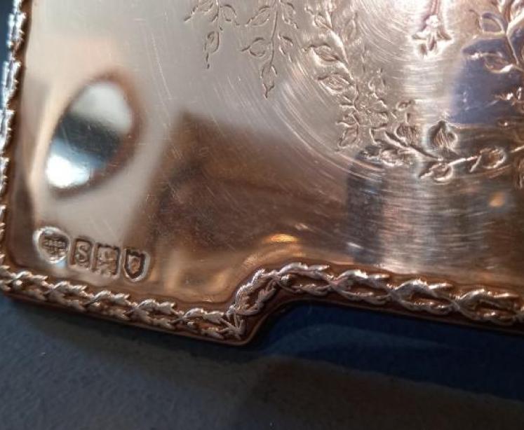 Fine Antique Silver Heart Shaped Table Mirror - Image 4