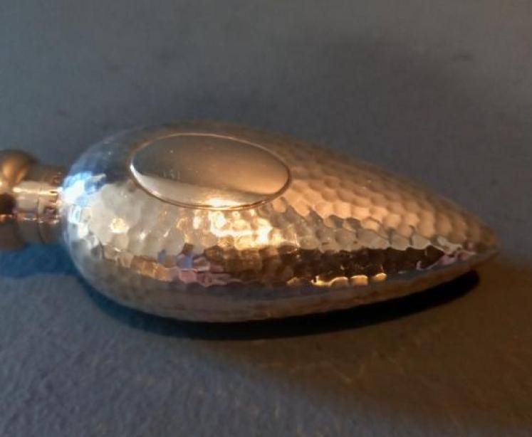 Antique Silver Planished Travelling Scent - Image 1