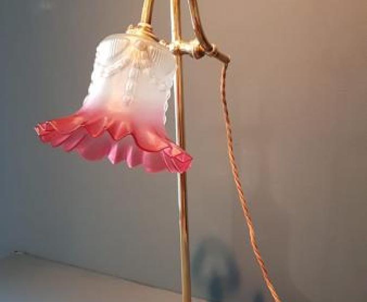 Edwardian Brass Rise and Fall Lamp - Image 2