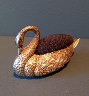 Antique Silver Adie & Lovekin Swan Pin Cushion