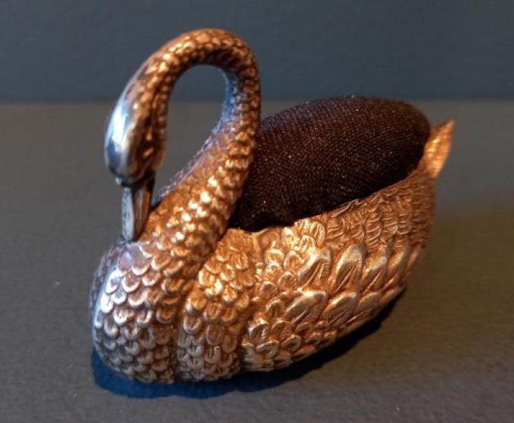Antique Silver Adie & Lovekin Swan Pin Cushion - Image 7