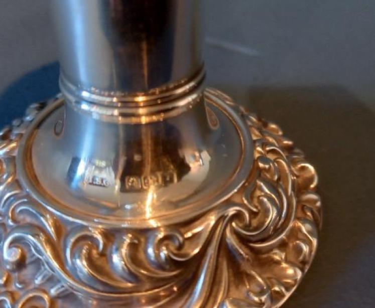 Pair of Edwardian Period Silver Candlesticks - Image 5