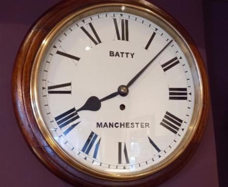Antique Mahogany Manchester Fusee Wall Clock - Image 1