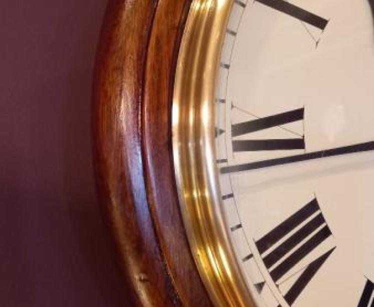 Antique Mahogany Manchester Fusee Wall Clock - Image 2