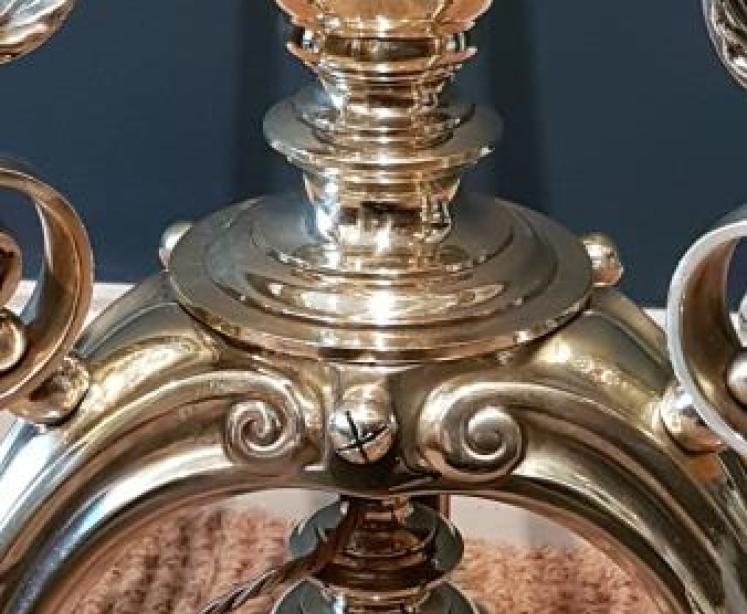 Victorian Brass Rise and Fall Lamp Standard - Image 3