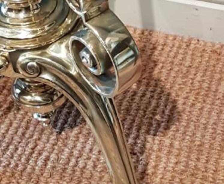 Victorian Brass Rise and Fall Lamp Standard - Image 4