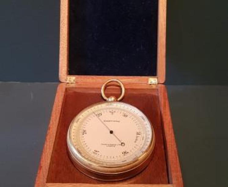 Large Victorian period Short & Mason Campaign Barometer in Case - Image 1
