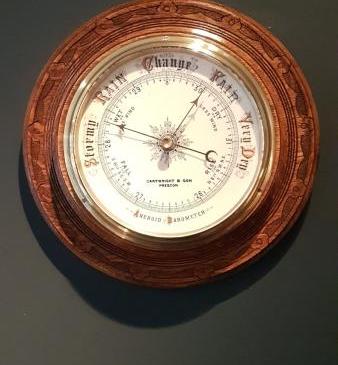 Large Antique Preston Porcelain Dial Barometer
