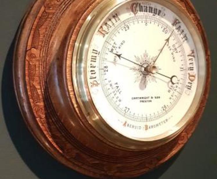 Large Antique Preston Porcelain Dial Barometer - Image 2